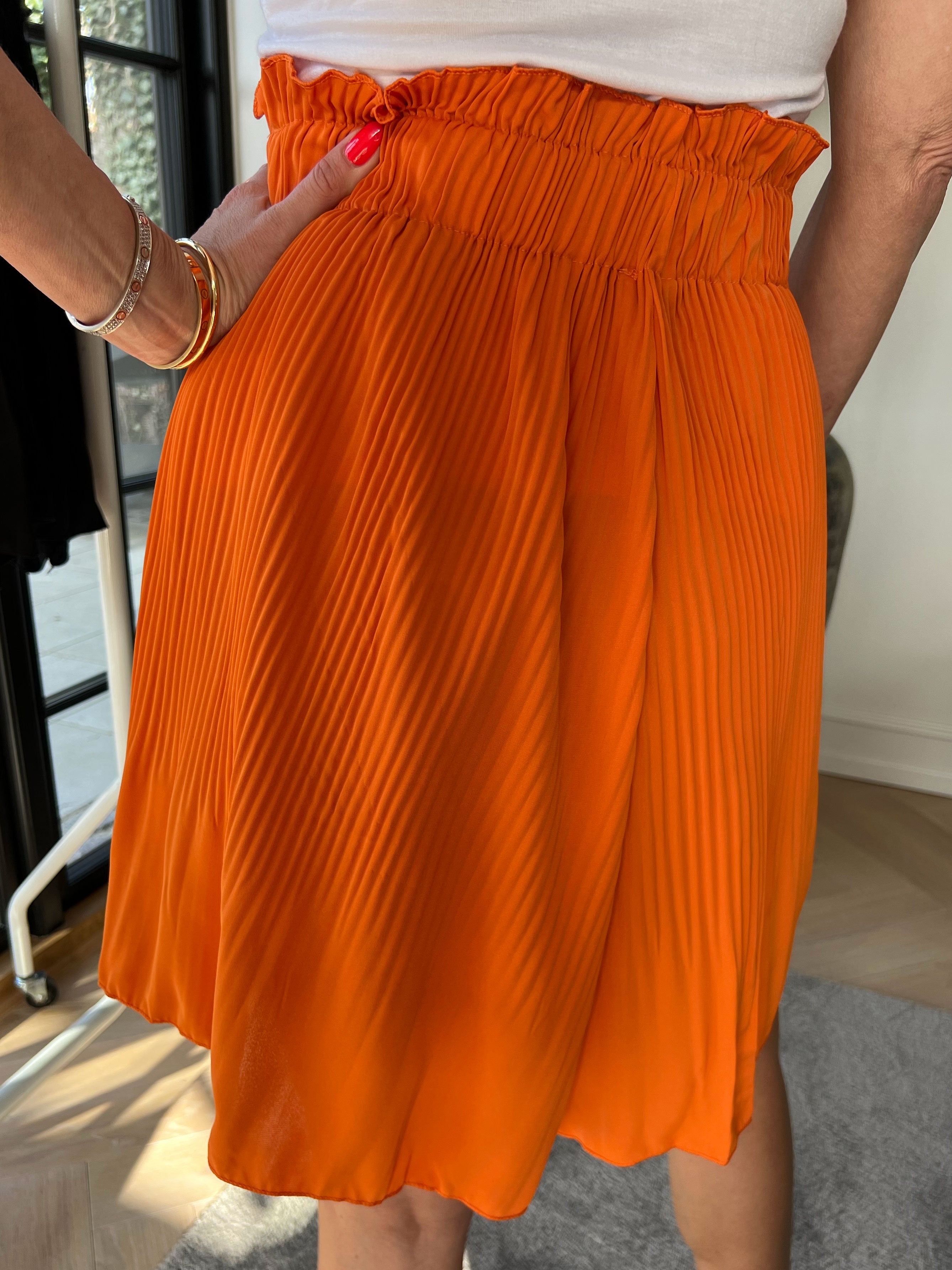 Diddi - Plisseret shorts med elastikkant i livet